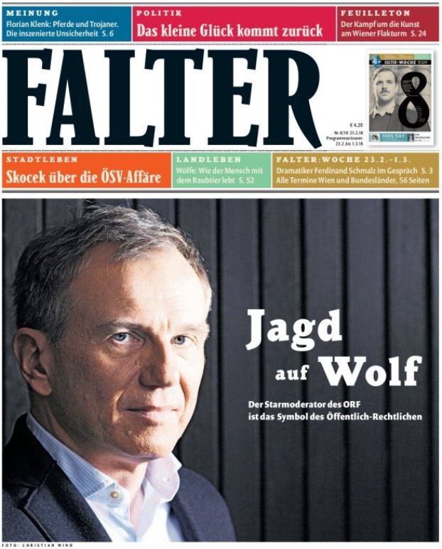 Falter-Cover: "Jagd auf Wolf"