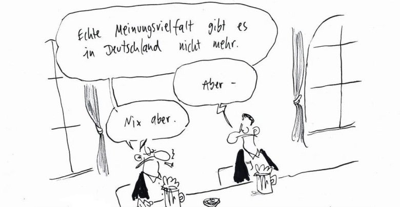 Karikatur über Meinungsfreiheit