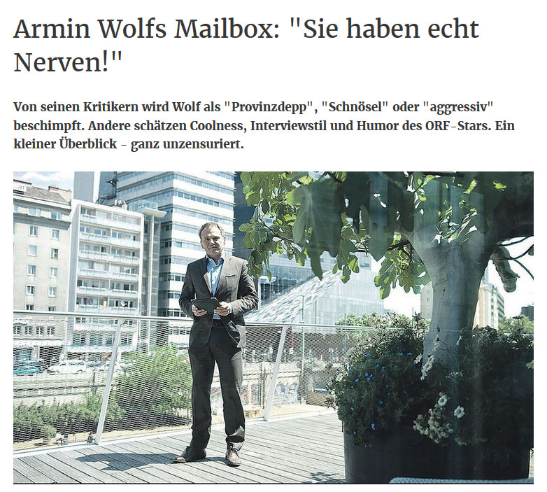 Screenshot von PRESSE-Artikel mit Link