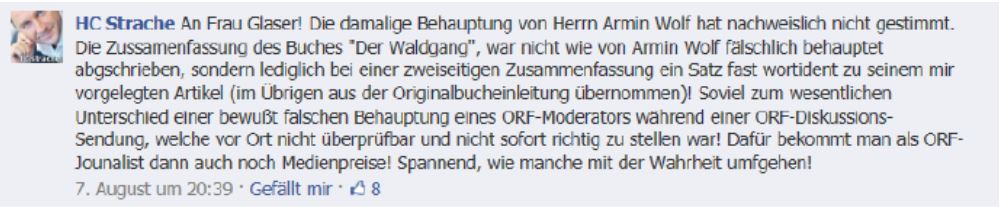 Strache FB-Posting