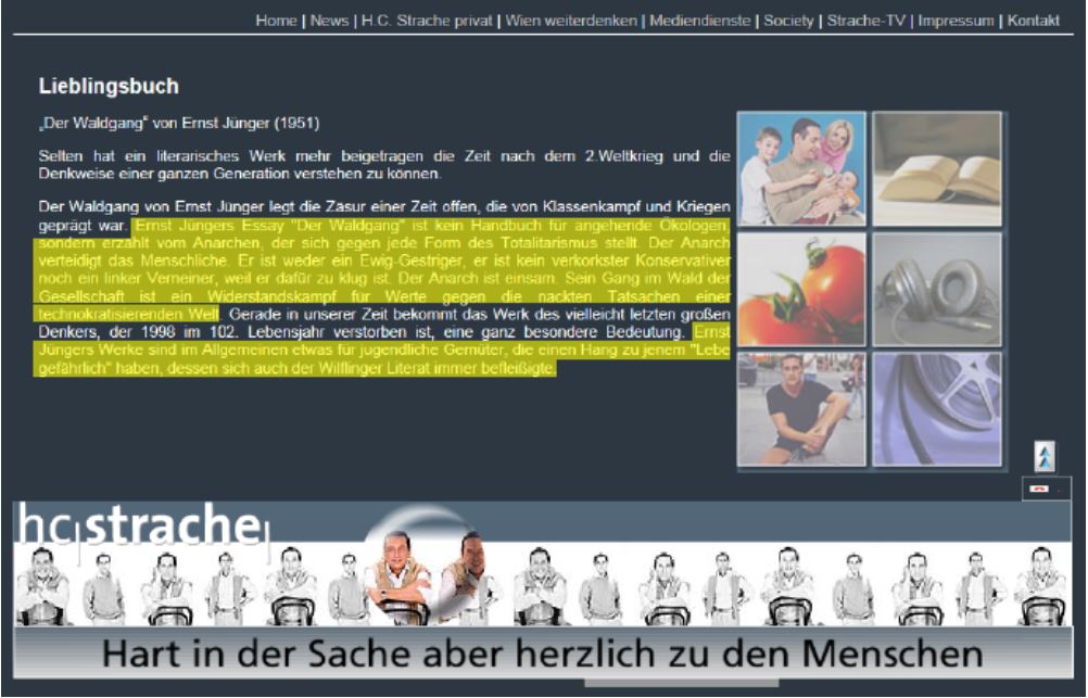 Strache Website Vergleich