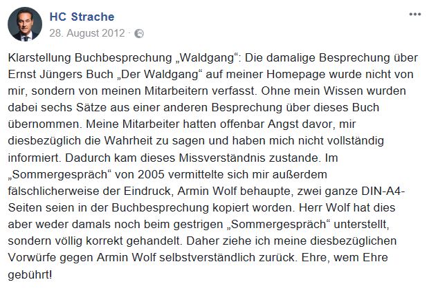 Strache FB-Posting