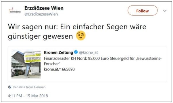 Screenshot Tweet Erzdiözese