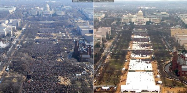 Vergleich Publikum Inaugurationen Trump Obama