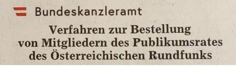 Inserat Publikumsrat Wiener Zeitung