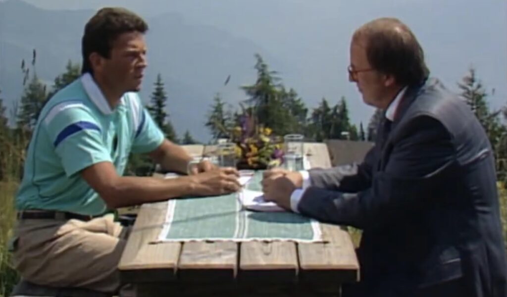 Jörg Haider und Johannes Fischer beim Sommergespräch 1988
