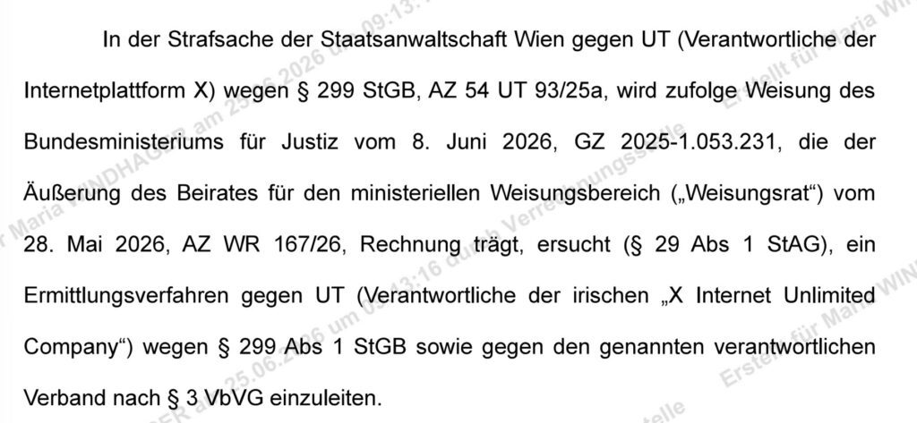 Auszug aus dem Rechtshilfeansuchen